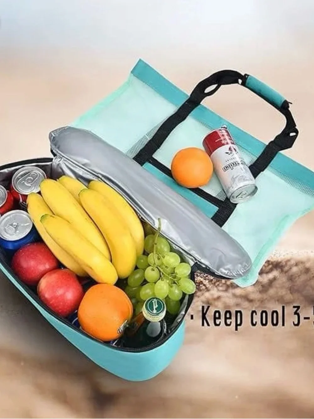 BEACH BAG w/COOLER COMPARTMENT KETTION w/HANDLES NWOT